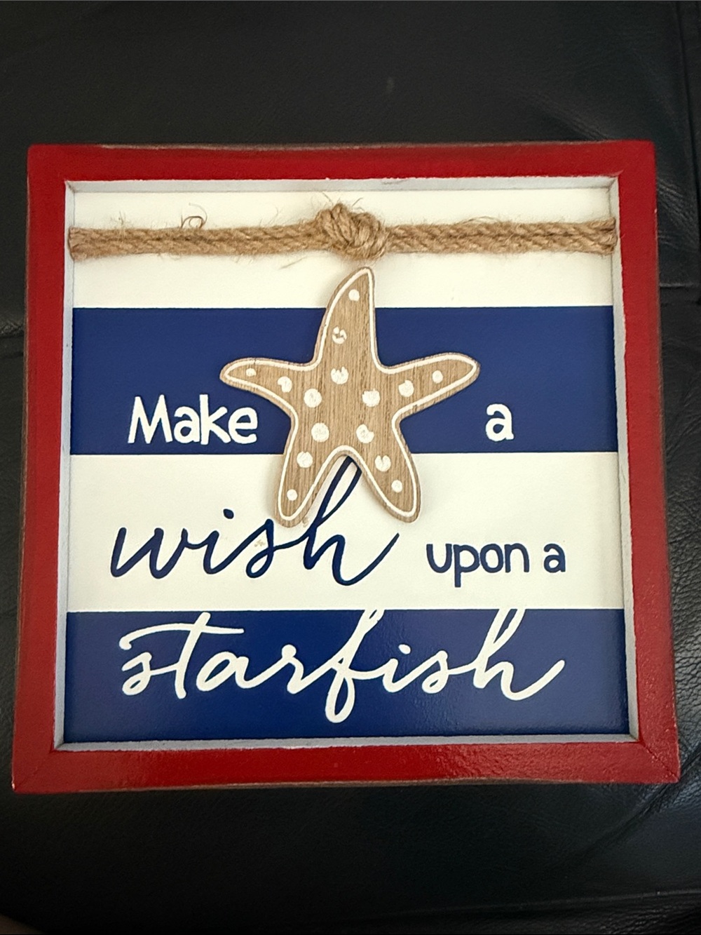 Hobby Lobby Red, Blue & White Striped Starfish Wall Sign